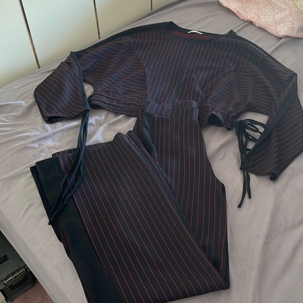 Zara 2 piece pinstripe set